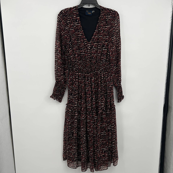 Just...Taylor Dresses & Skirts - Just Taylor Women's Long Sleeve V-Neck Midi Dress Size 8